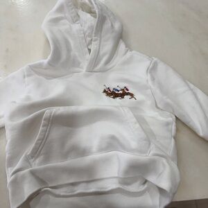 Polo by Ralph Lauren White Kids Hoodie with Multicolor Polo Player Embroidery